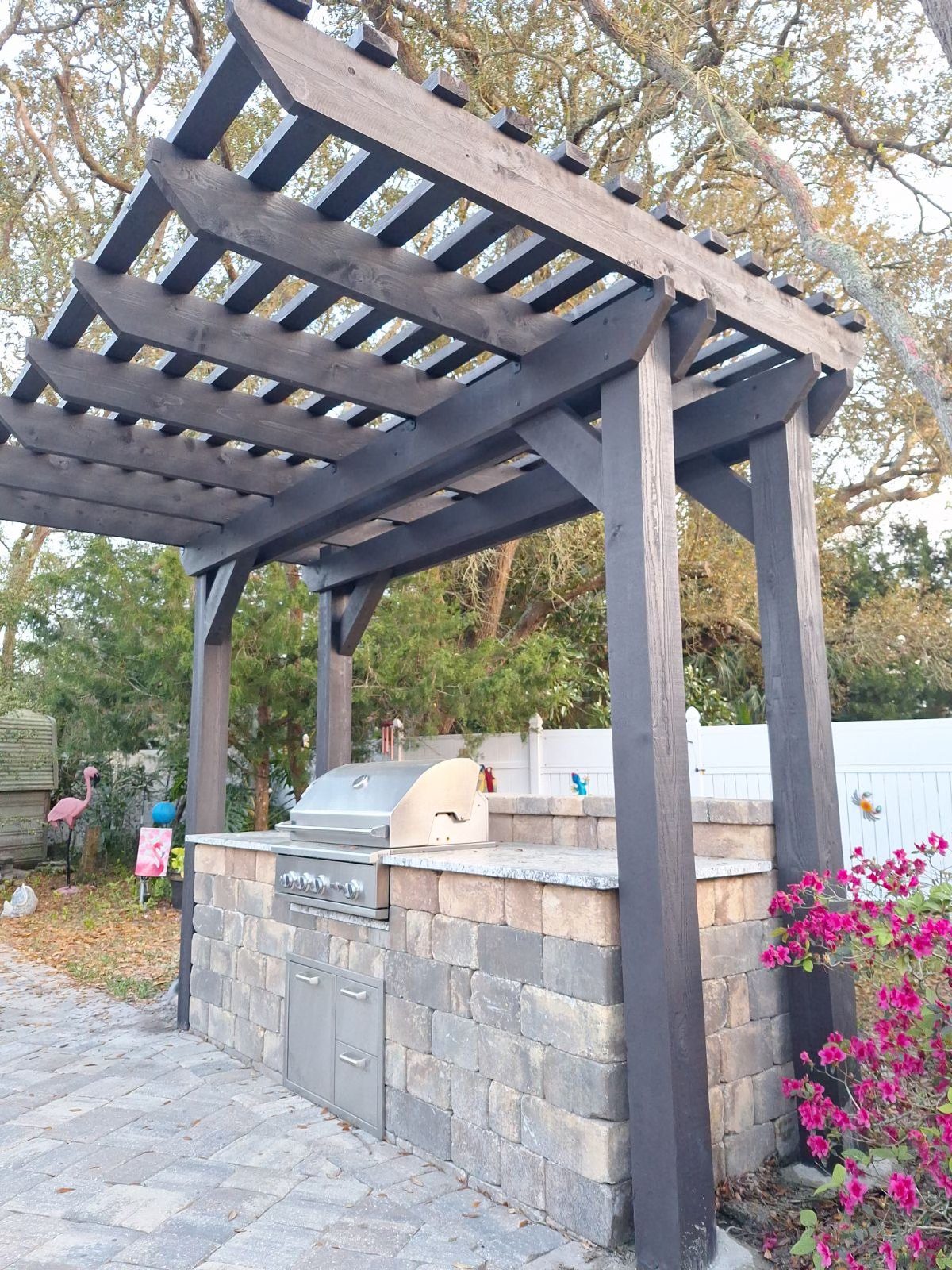 Pergola · Outdoor Kitchen with Built-In Grill